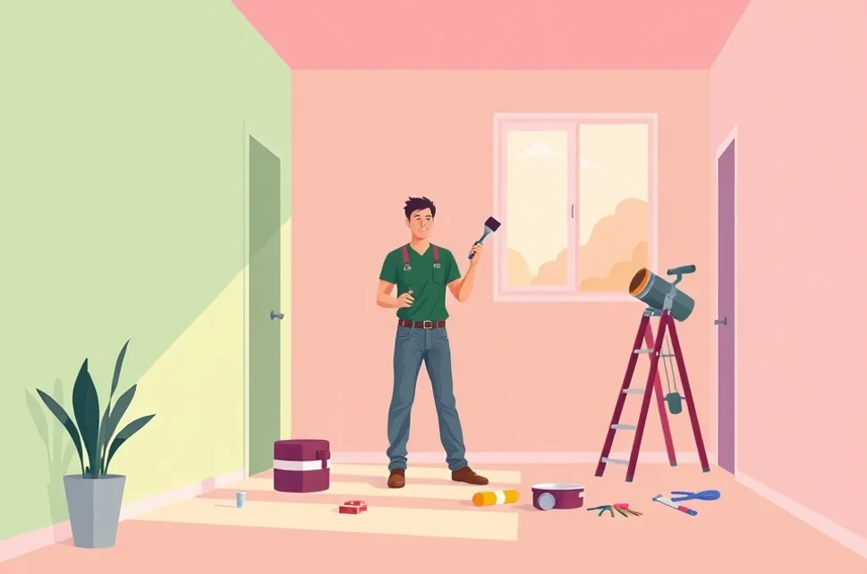 Intérieur rénové après travaux de peinture à Chelles