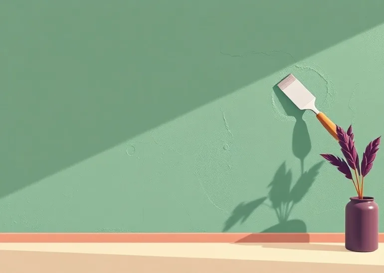 Application d'un enduit décoratif à la lisseuse sur un mur